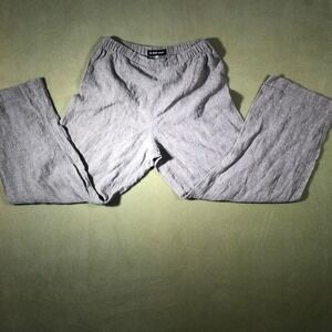 Shirin Guild Linen Pants Women S Grey Straight Leg Elastic Waist Made in England